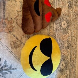 Emoji Pillow Set with Sunglasses and Heart Eyes